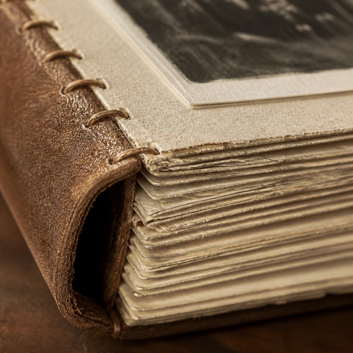 Close up of thick cardstock pages